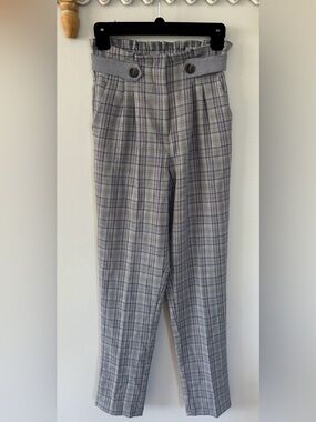 Potter's Pot Gray Plaid Tapered Dress Pants